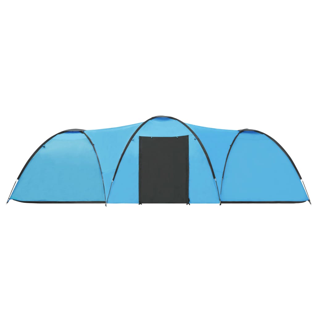 Tente igloo de camping 650x240x190 cm 8 personnes Bleu