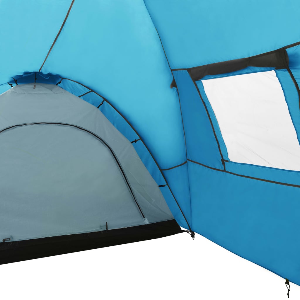 Tente igloo de camping 650x240x190 cm 8 personnes Bleu