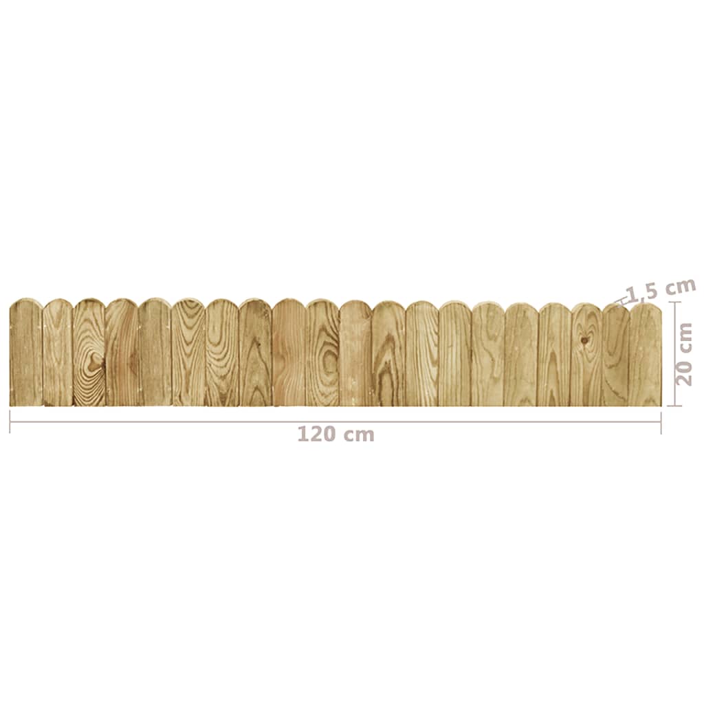 Rouleau de bordure Vert 120 cm Bois de pin imprégné