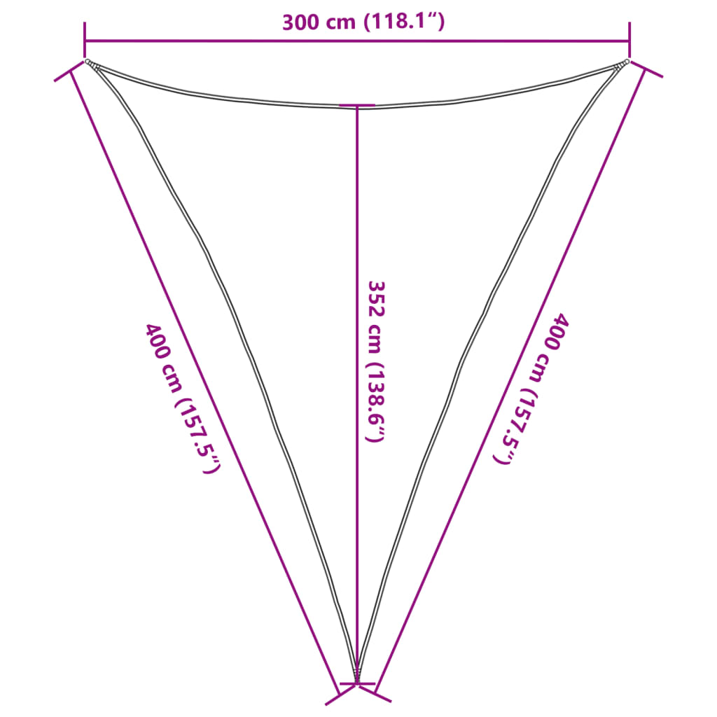Voile d'ombrage 160 g/m² Crème 3x4x4 m PEHD