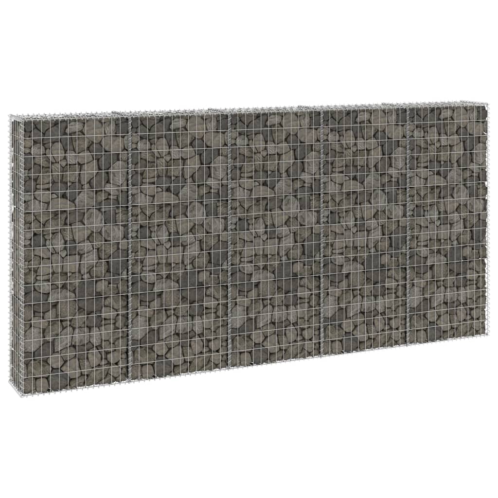 vidaXL Mur en gabion avec couvercles Acier galvanisé 300x30x150 cm