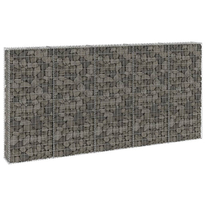 vidaXL Mur en gabion avec couvercles Acier galvanisé 300x30x150 cm