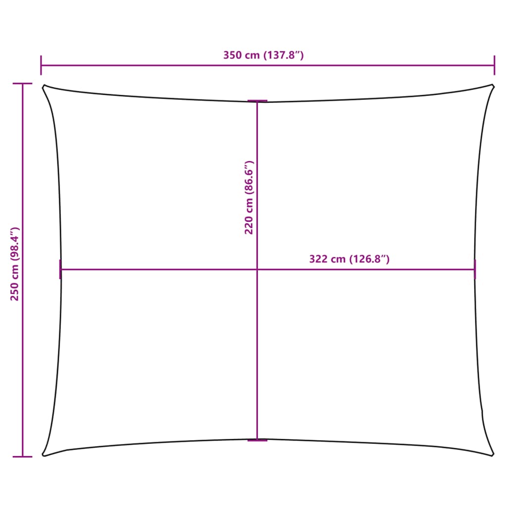 Voile de parasol tissu oxford rectangulaire 2,5x3,5 m jaune