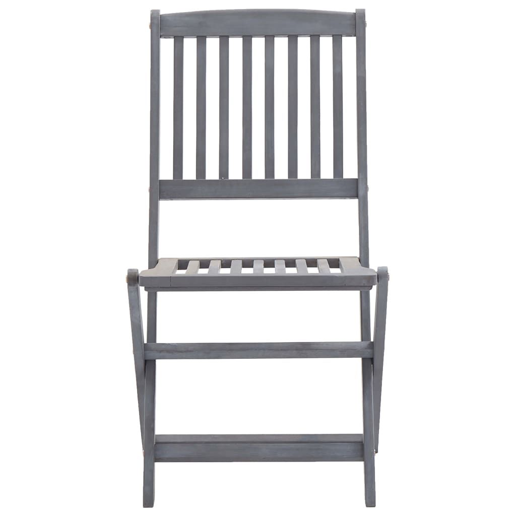 Chaises pliables d'extérieur lot de 2 et coussins Bois d'acacia