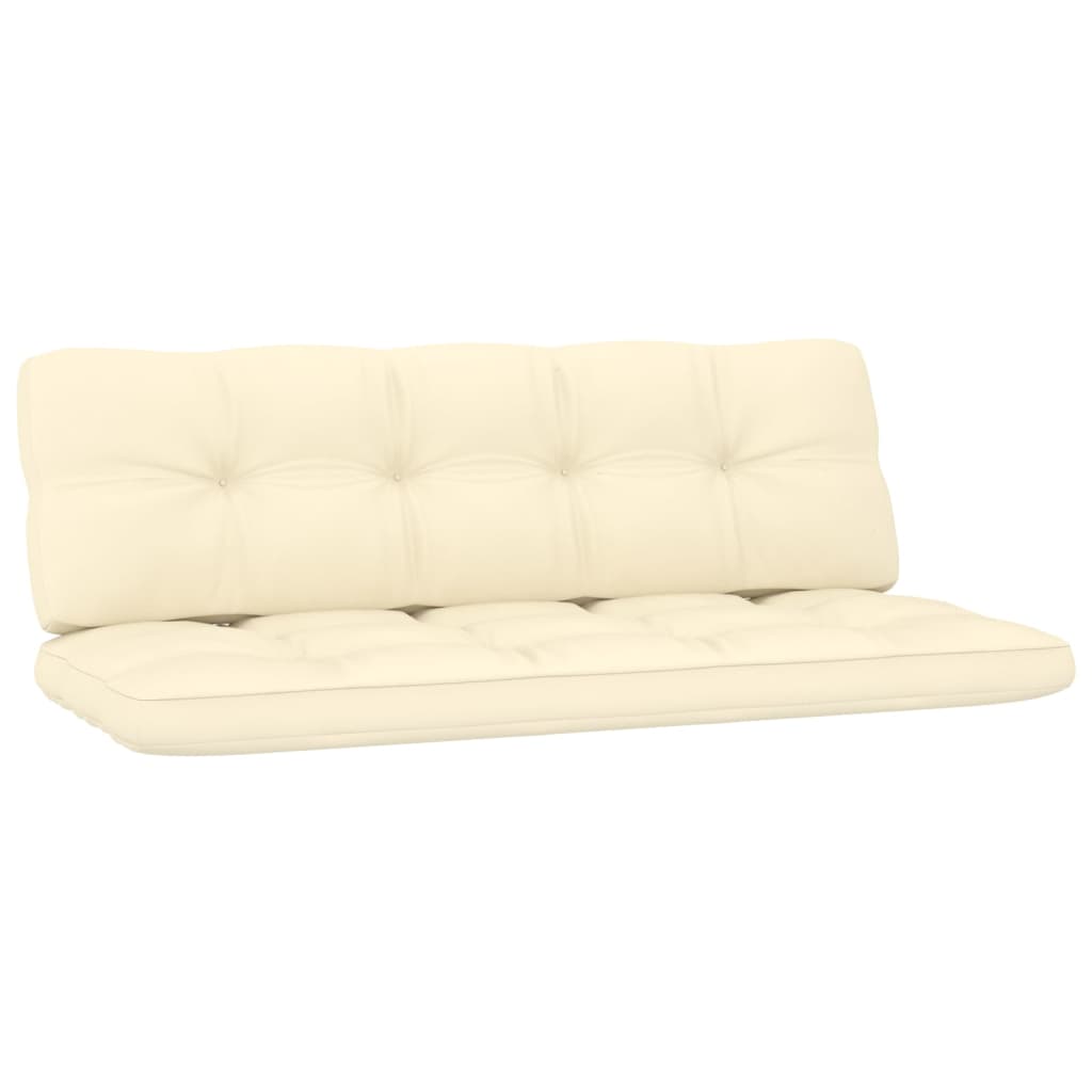 Banc de jardin avec coussins crème 179 cm Pin imprégné