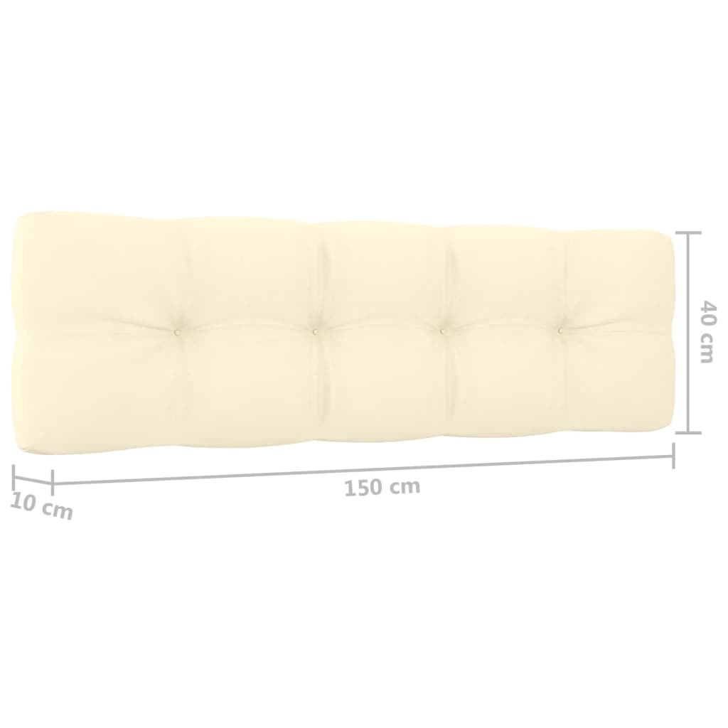Banc de jardin avec coussins crème 179 cm Pin imprégné