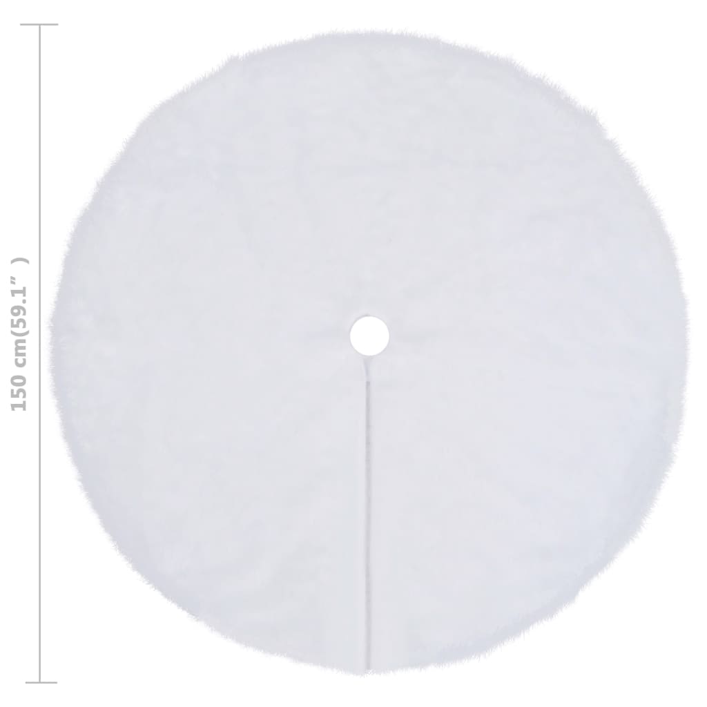Jupe de sapin de Noël Blanc 150 cm Fausse fourrure
