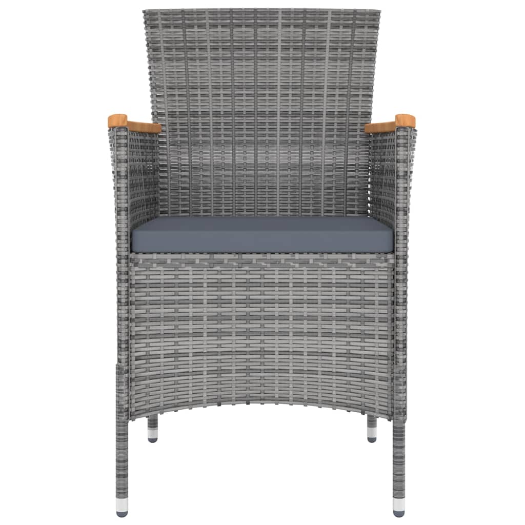 Chaises à manger de jardin lot de 4 Résine tressée Gris