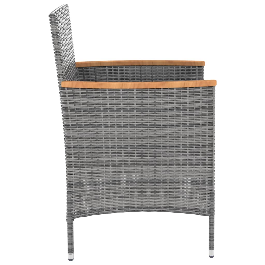 Chaises à manger de jardin lot de 4 Résine tressée Gris