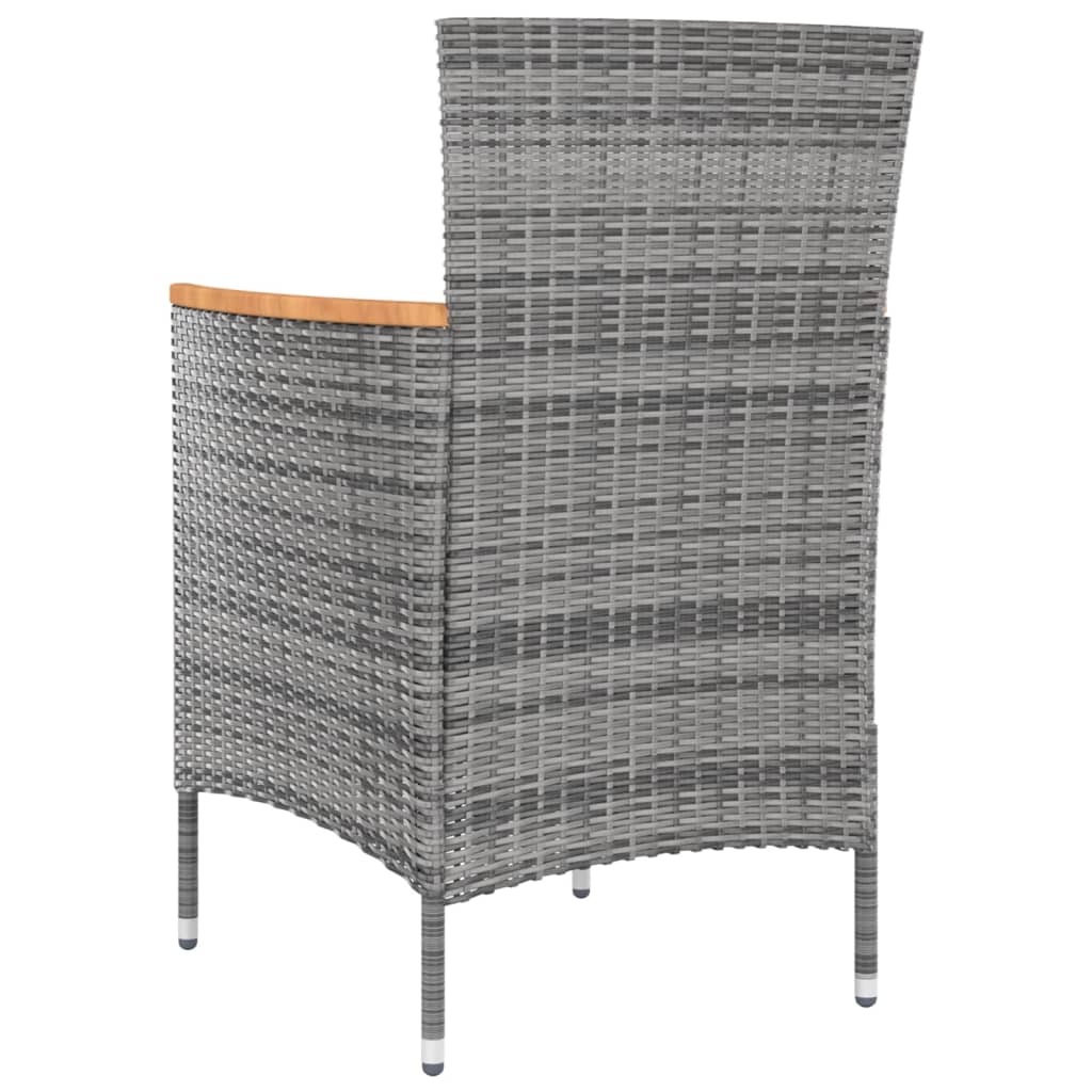 Chaises à manger de jardin lot de 4 Résine tressée Gris