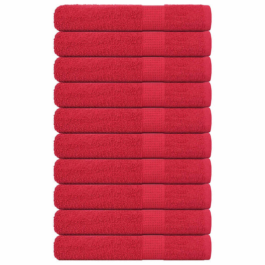 vidaXL Serviettes de sauna 10 pcs rouge 80x200 cm 360 g/m² 100% coton