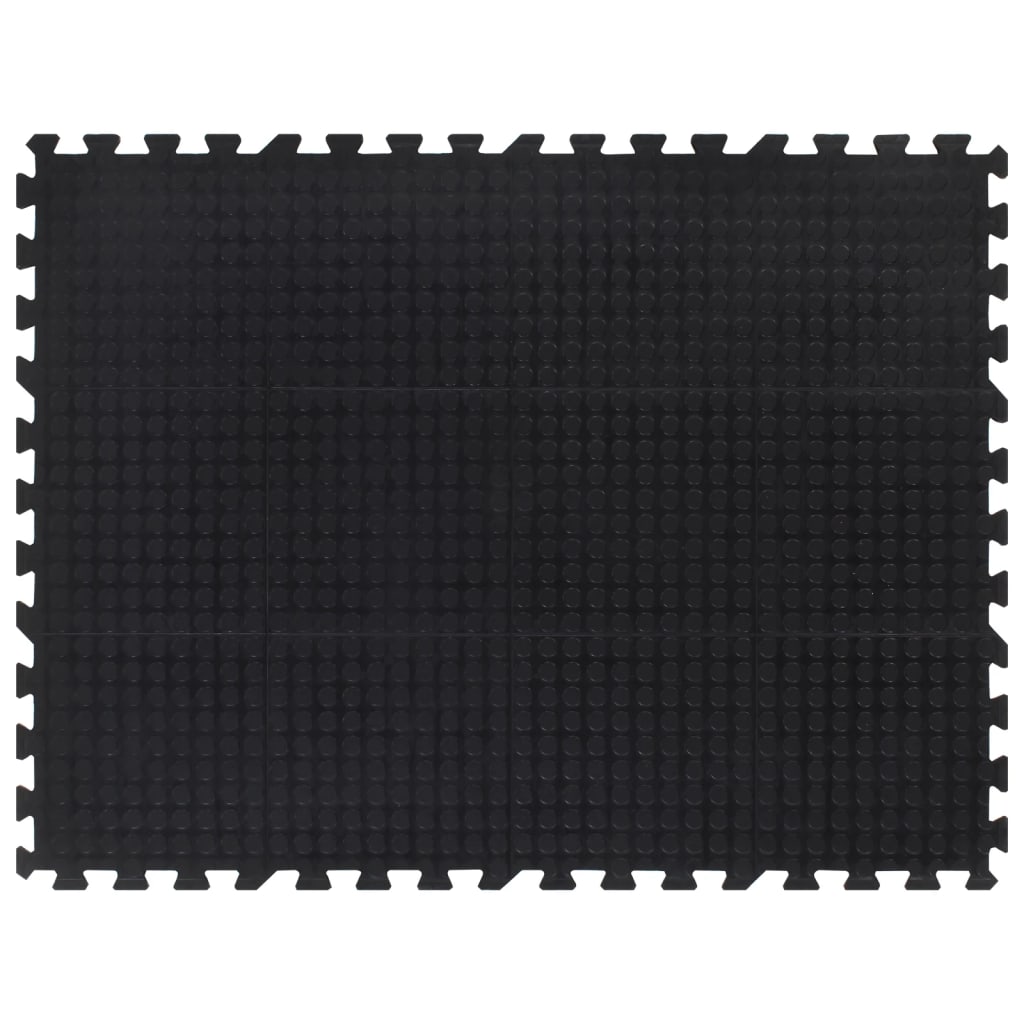 Carreau de sol en caoutchouc noir 12 mm 90x120 cm