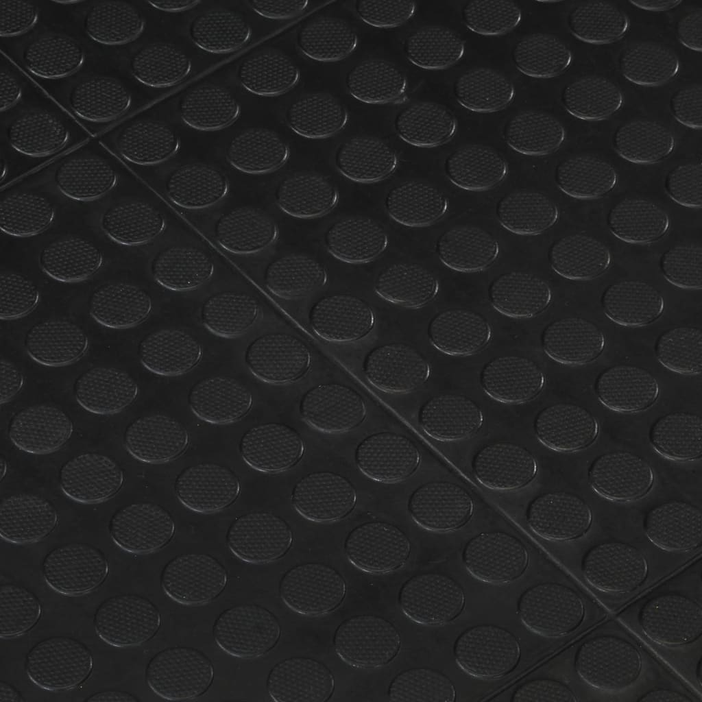 Carreau de sol en caoutchouc noir 12 mm 90x120 cm