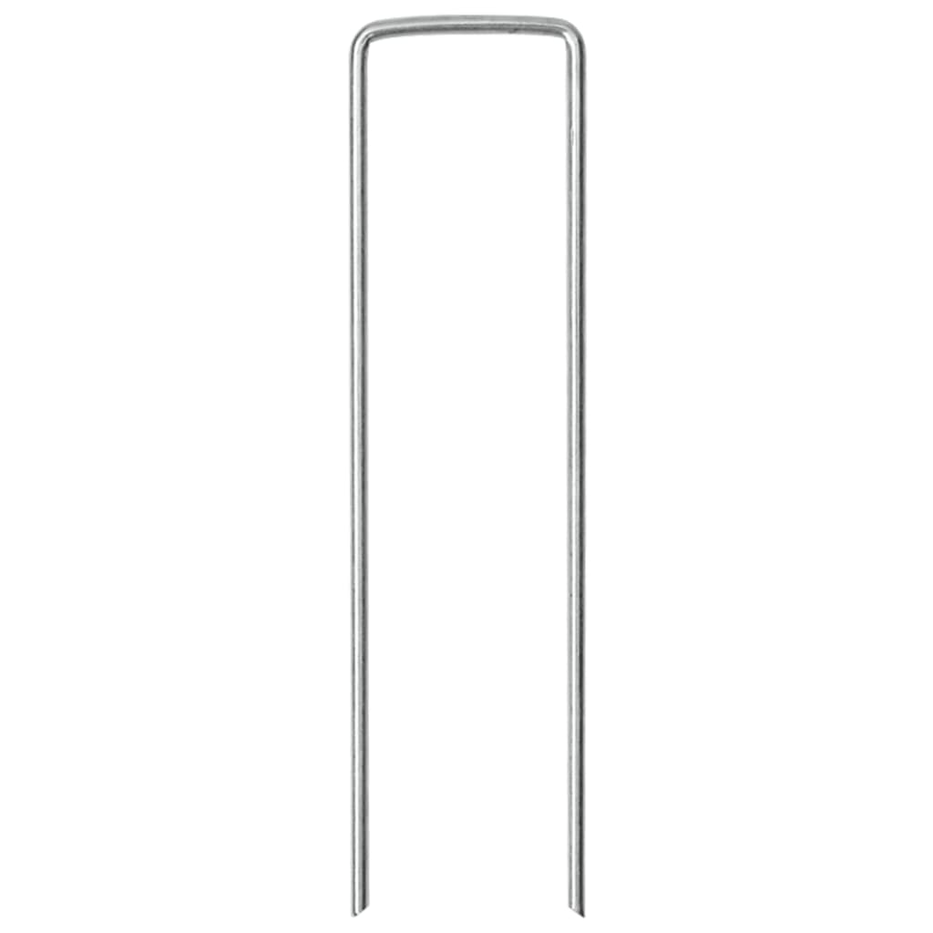 Piquets de sol en forme de U 25 pcs 15x3,5 cm acier galvanisé