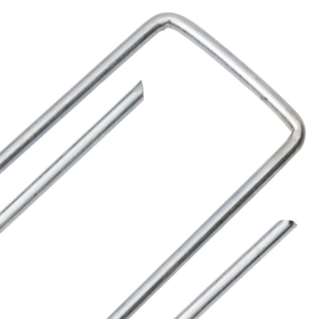 Piquets de sol en forme de U 25 pcs 15x3,5 cm acier galvanisé