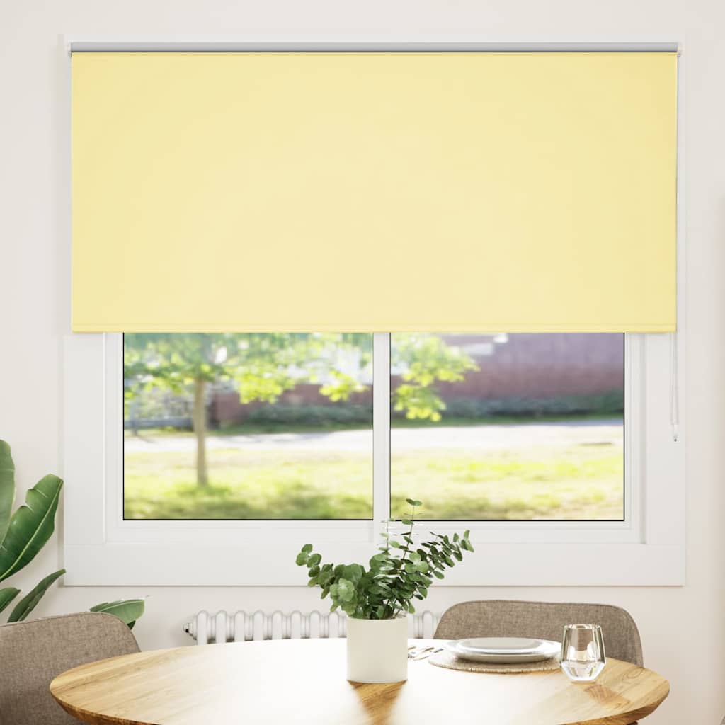 Store enrouleur occultant jaune largeur du tissu 156,6 cm