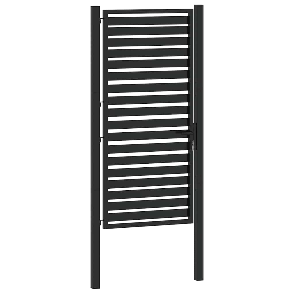 Portail de jardin verrouillable noir 100x180 cm aluminium