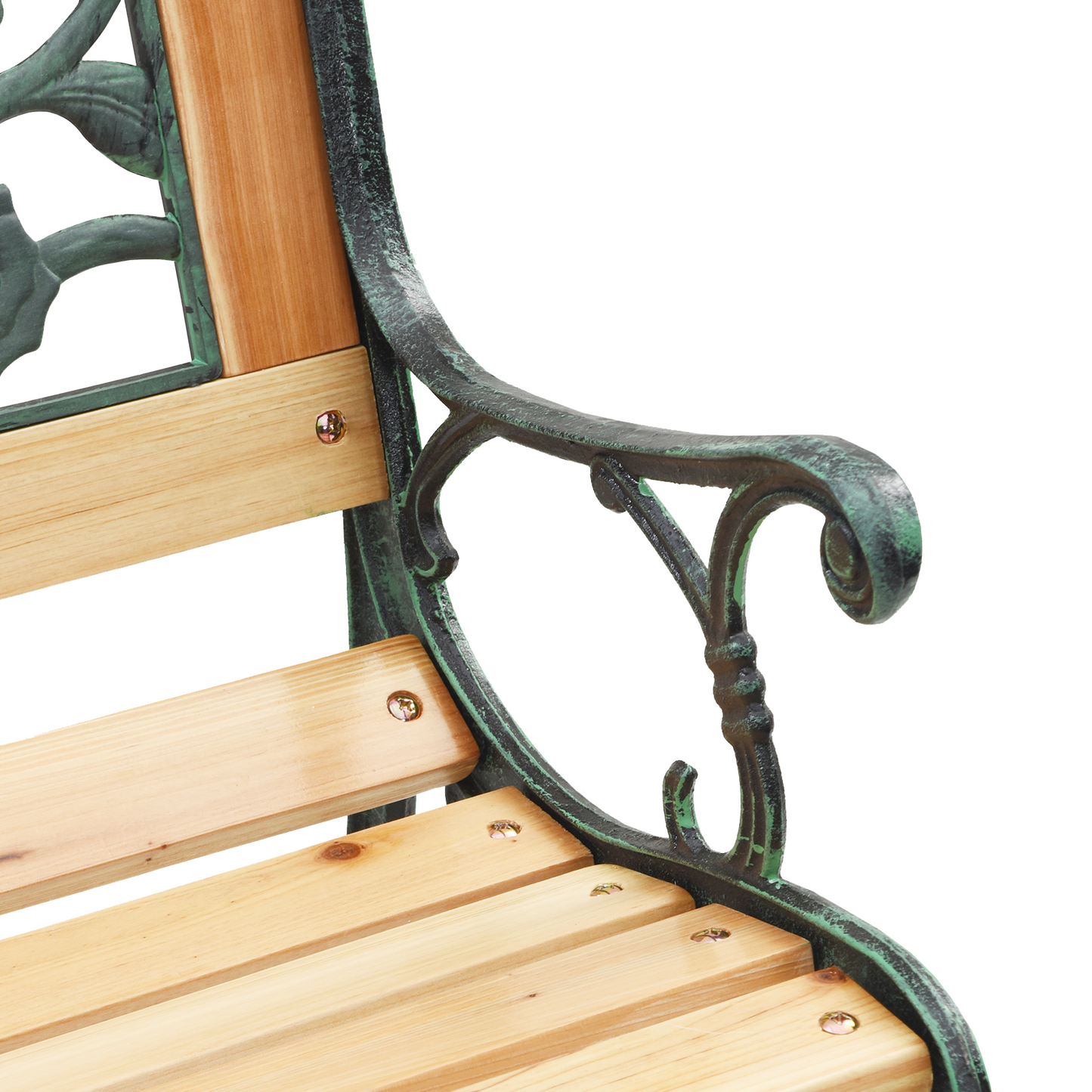Banc de jardin vidaXL avec dossier à motif de roses 116 cm en bois