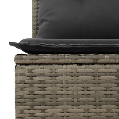 Canapé de jardin 6 pièces avec coussins gris en rotin synthétique