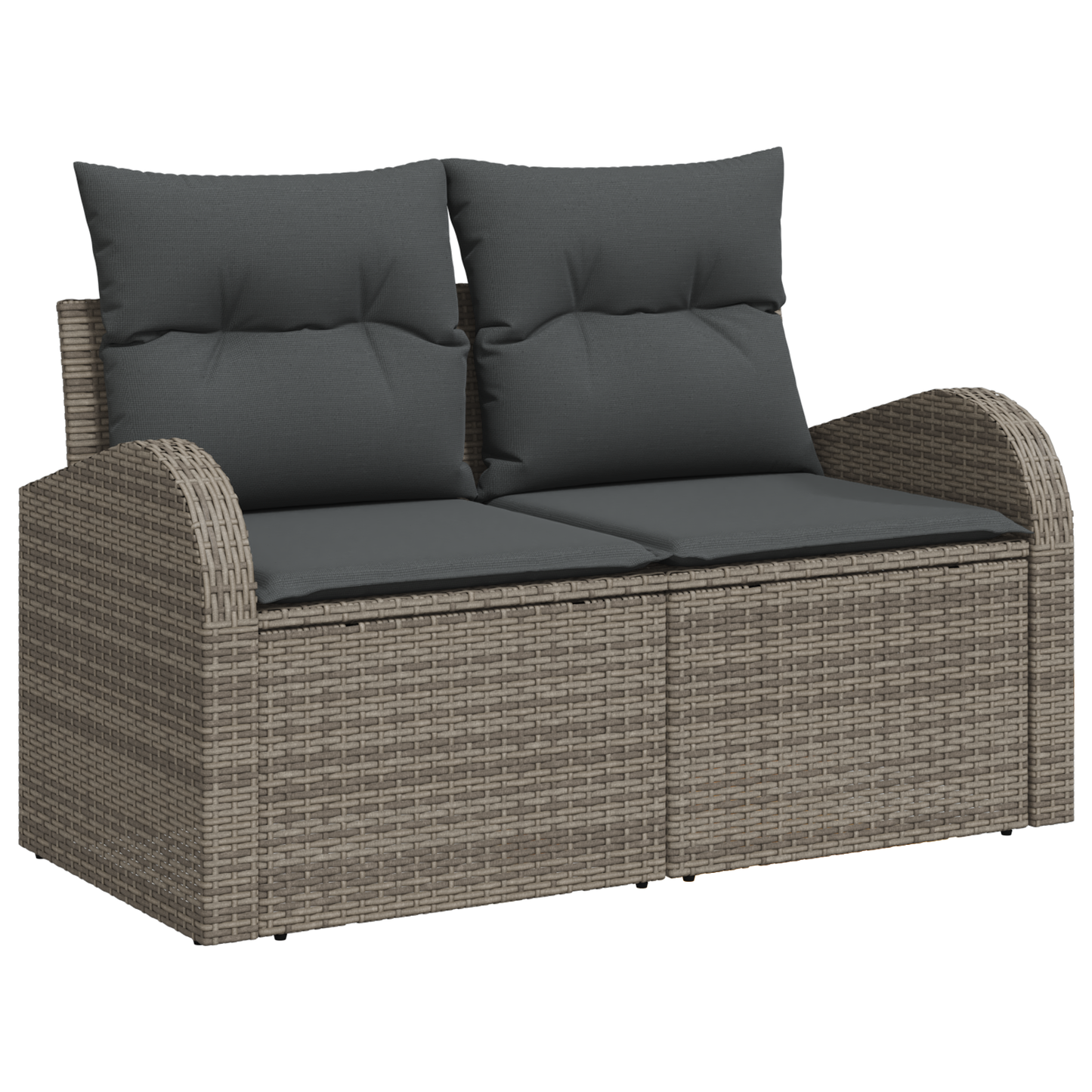 Canapé de jardin 6 pièces avec coussins gris en rotin synthétique