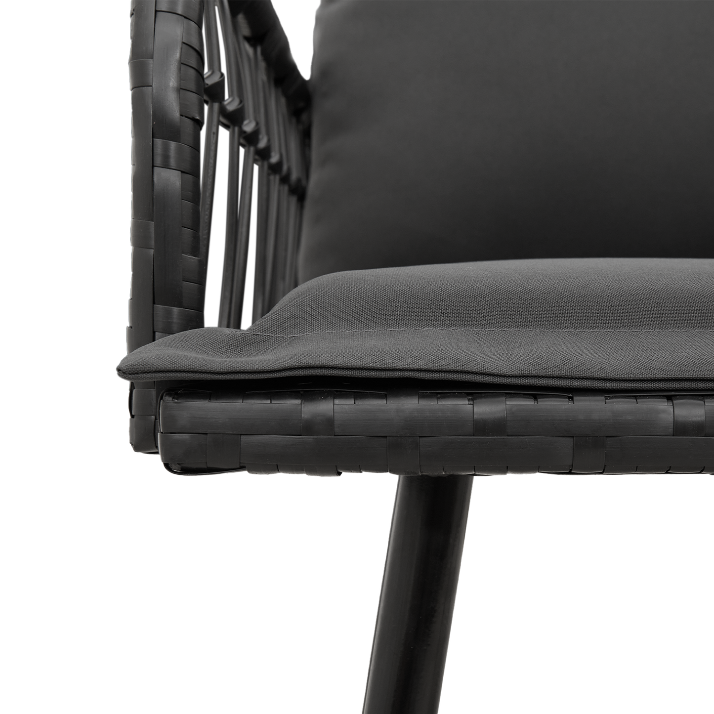 Banc de jardin vidaXL Noir 114x64x78 cm Poly Rattan