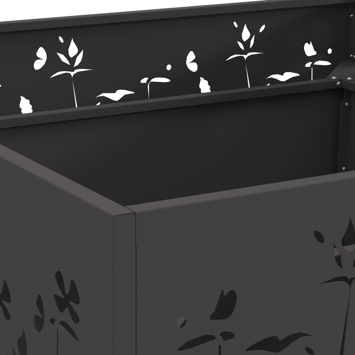 brasero carré vidaXL noir 80x80x30 cm en acier