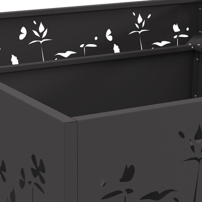brasero carré vidaXL noir 80x80x30 cm en acier