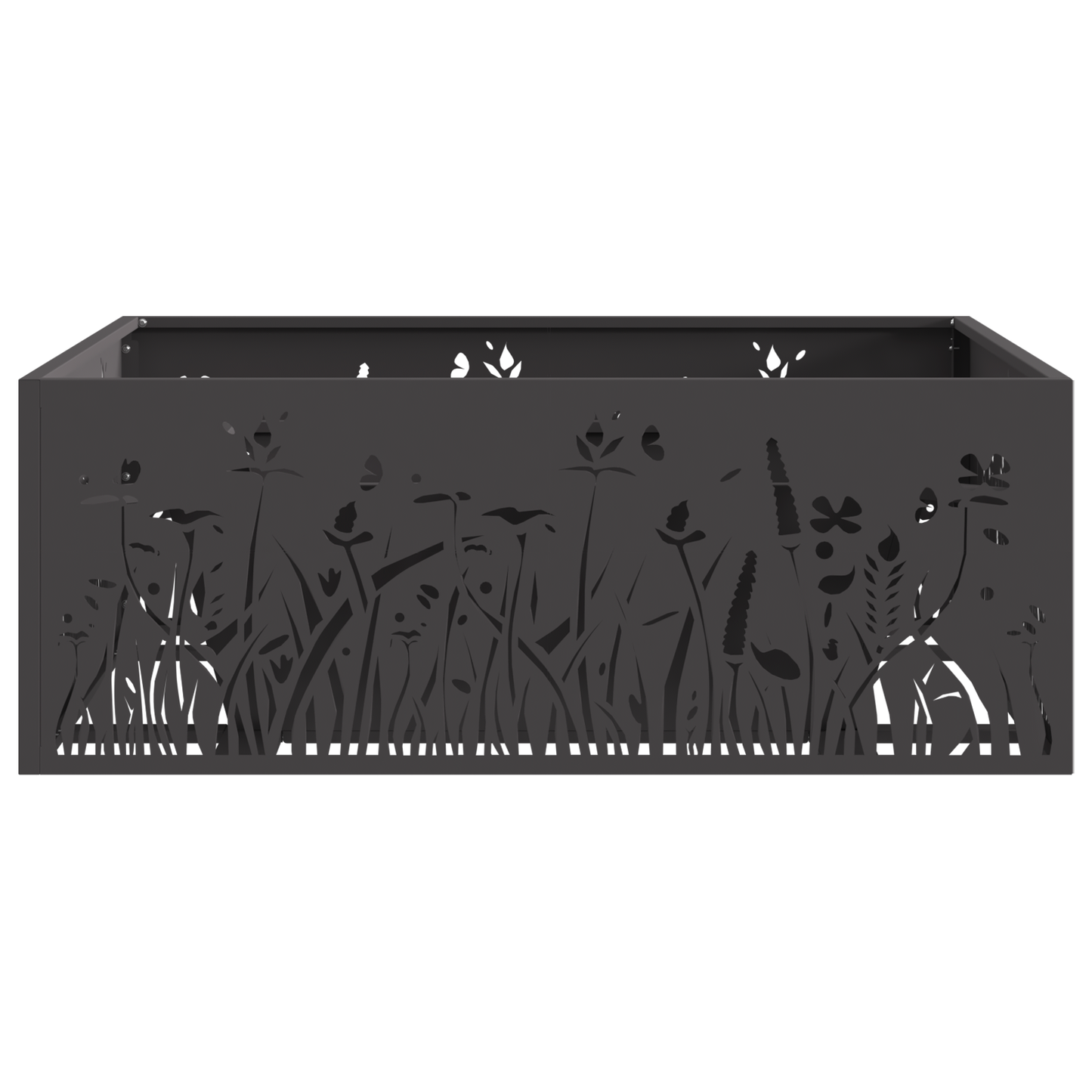brasero carré vidaXL noir 80x80x30 cm en acier