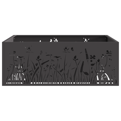 brasero carré vidaXL noir 80x80x30 cm en acier