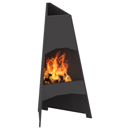 brasero pyramidal vidaXL Noir 50x45x95 cm Acier