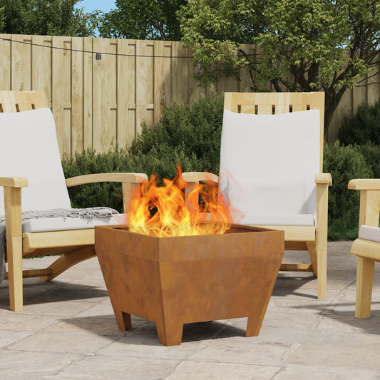Braise de feu vidaXL Carré 50x50x30 cm en acier anti-intempéries