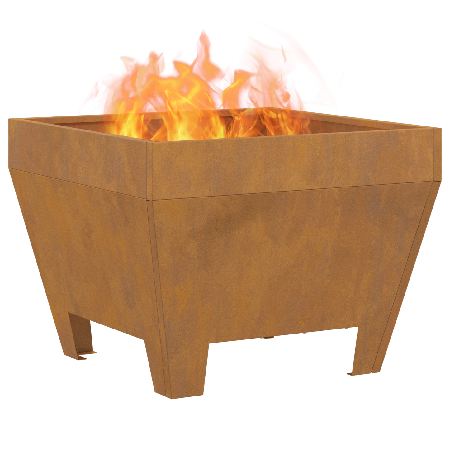 Braise de feu vidaXL Carré 50x50x30 cm en acier anti-intempéries