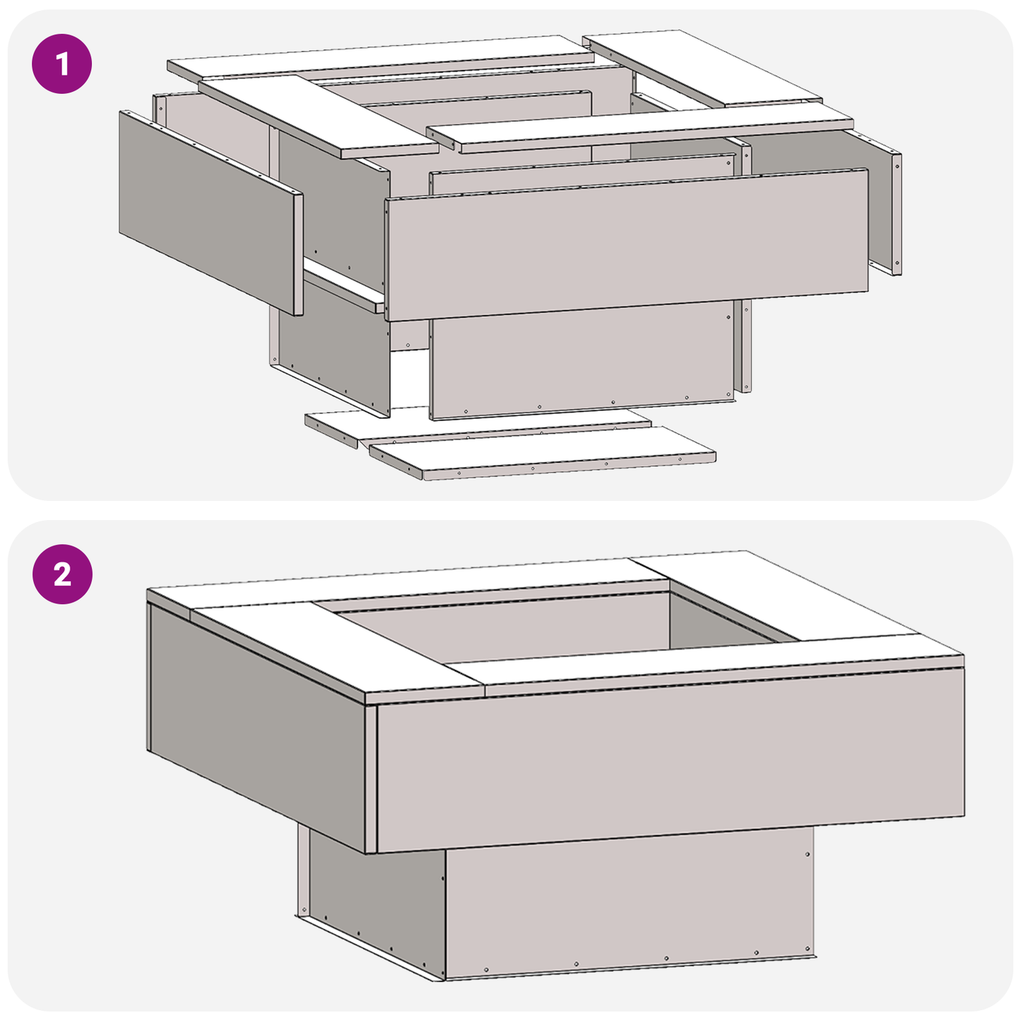 Brasero carré vidaXL 80x80x40 cm en acier résistant aux intempéries