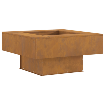 Brasero carré vidaXL 80x80x40 cm en acier résistant aux intempéries