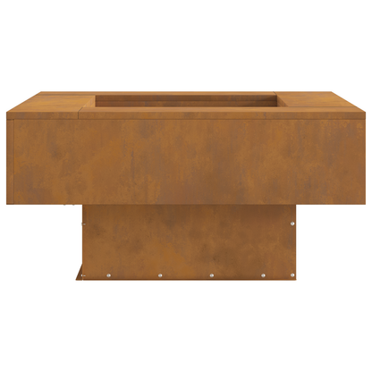 Brasero carré vidaXL 80x80x40 cm en acier résistant aux intempéries
