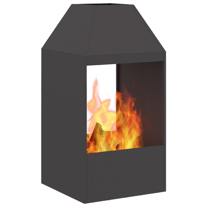 brasero vidaXL noir 50x50x100 cm en acier